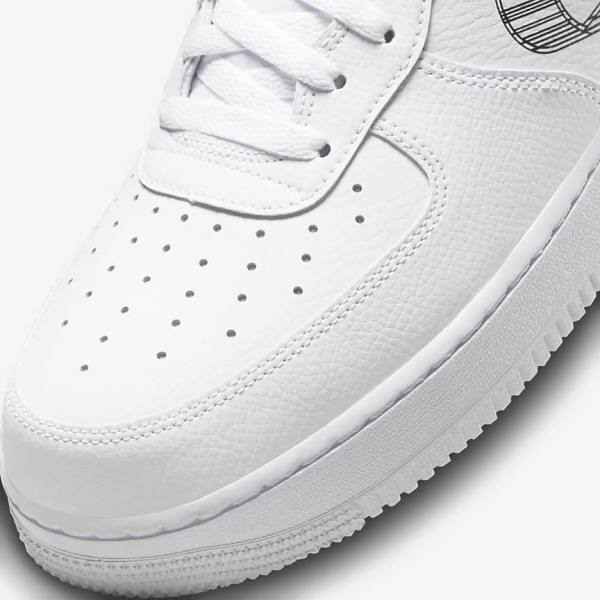 Nike Air Force 1 07 Sneakers Herre Hvide Orange Platin Sort | NK493IMW