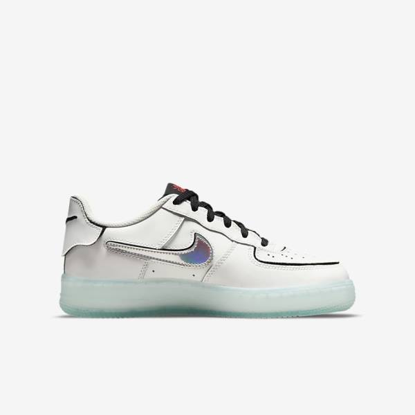 Nike Air Force 1-1 Older Sneakers Børn Hvide Sort Rød Flerfarvede | NK684PTQ