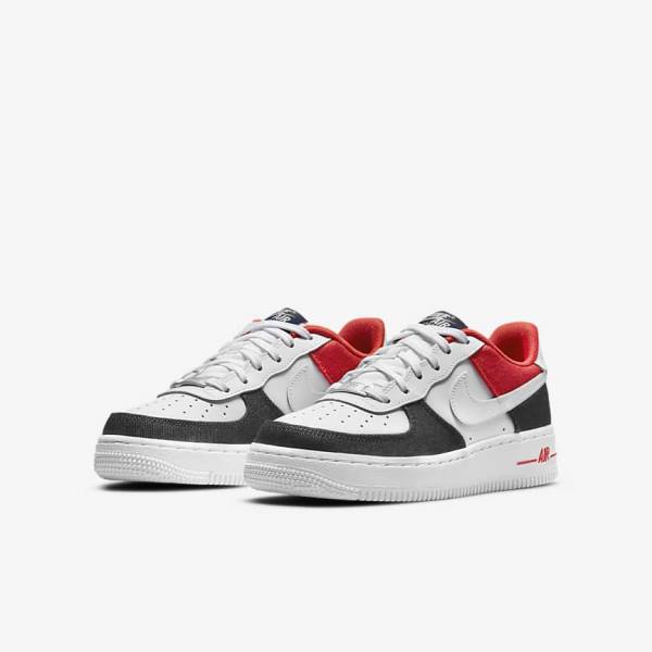 Nike Air Force 1 LV8 Older Sneakers Børn Hvide Mørkeblå Rød Hvide | NK472OKX