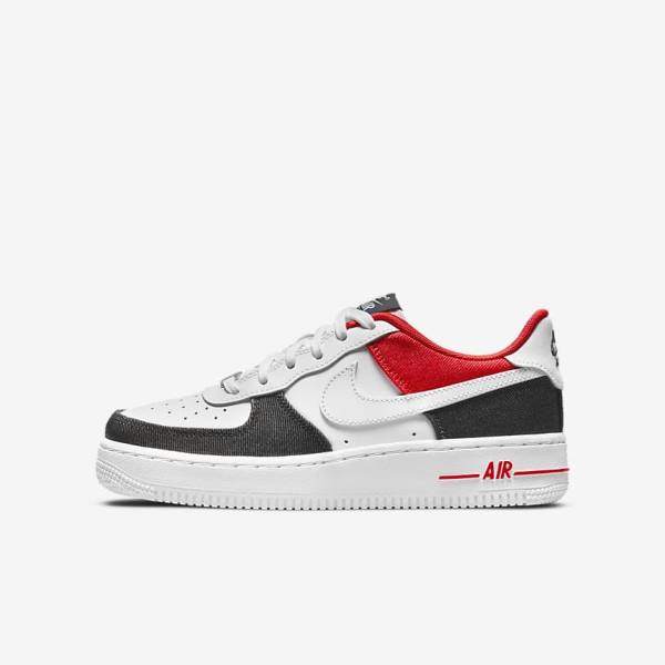 Nike Air Force 1 LV8 Older Sneakers Børn Hvide Mørkeblå Rød Hvide | NK472OKX