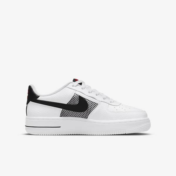 Nike Air Force 1 LV8 Older Sneakers Børn Hvide Rød Hvide Sort | NK649LVU