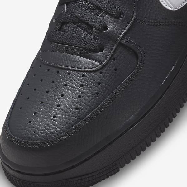 Nike Air Force 1 Sneakers Herre Sort Sølv Hvide | NK172VRK