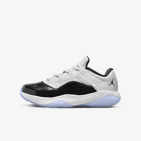 Nike Air Jordan 11 CMFT Low Older Sneakers Børn Hvide Sort | NK154VFX