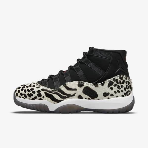 Nike Air Jordan 11 Retro Jordan Sko Dame Sort Hvide Rød | NK610YRL