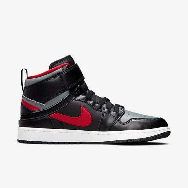 Nike Air Jordan 1 Hi FlyEase Sneakers Herre Sort Grå Hvide Rød | NK420YND