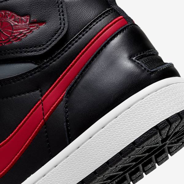 Nike Air Jordan 1 Hi FlyEase Sneakers Herre Sort Grå Hvide Rød | NK420YND