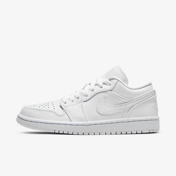 Nike Air Jordan 1 Low Jordan Sko Dame Hvide | NK897GWI