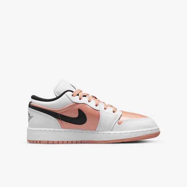 Nike Air Jordan 1 Low Older Sneakers Børn Hvide Sort | NK608WEC