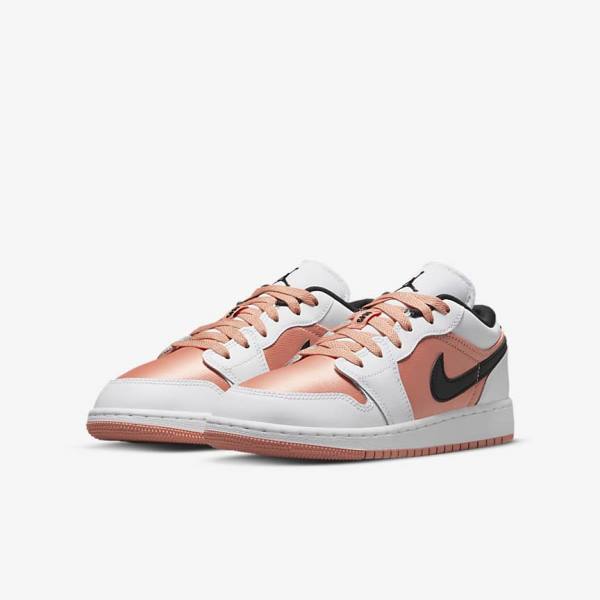 Nike Air Jordan 1 Low Older Sneakers Børn Hvide Sort | NK608WEC