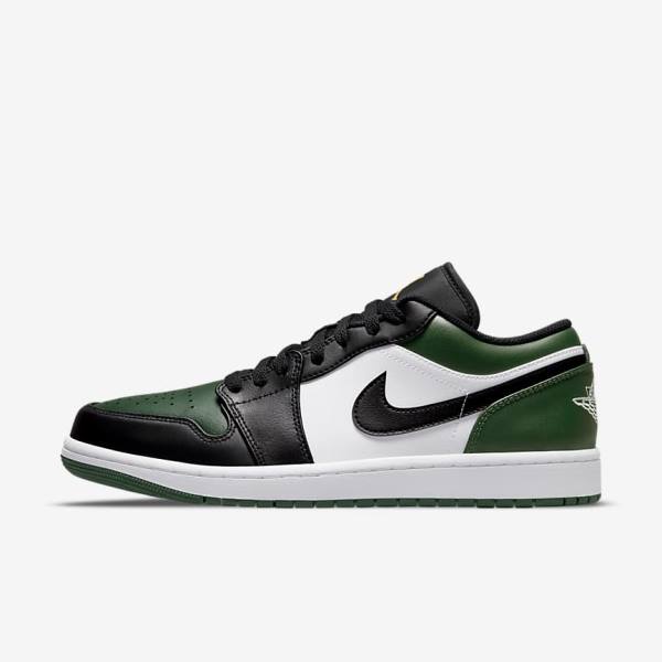 Nike Air Jordan 1 Low Sneakers Herre Grøn Hvide Sort | NK491ELF