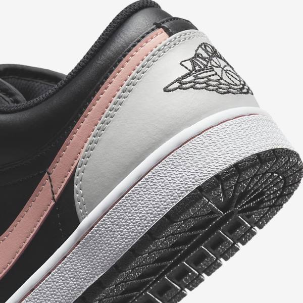 Nike Air Jordan 1 Low Sneakers Herre Sort Grå Hvide Koral | NK165VHU