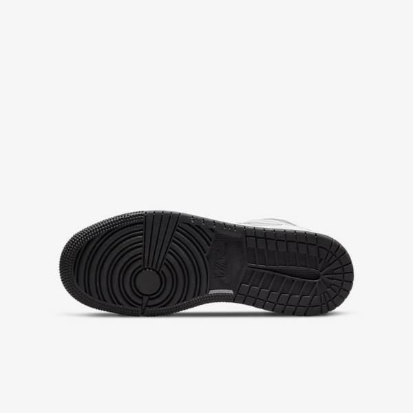 Nike Air Jordan 1 Mid Older Sneakers Børn Hvide Sort | NK075KYE