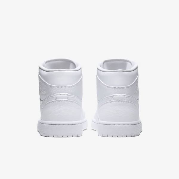Nike Air Jordan 1 Mid Sneakers Herre Hvide | NK396DCQ