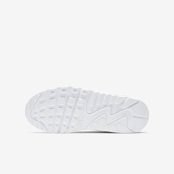 Nike Air Max 90 LTR Older Sneakers Børn Hvide Metal Sølv Hvide | NK397PQH