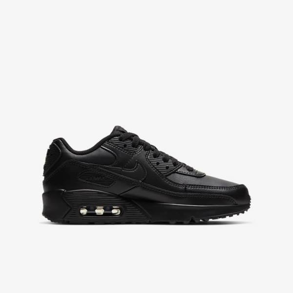Nike Air Max 90 LTR Older Sneakers Børn Sort Hvide | NK704OKN
