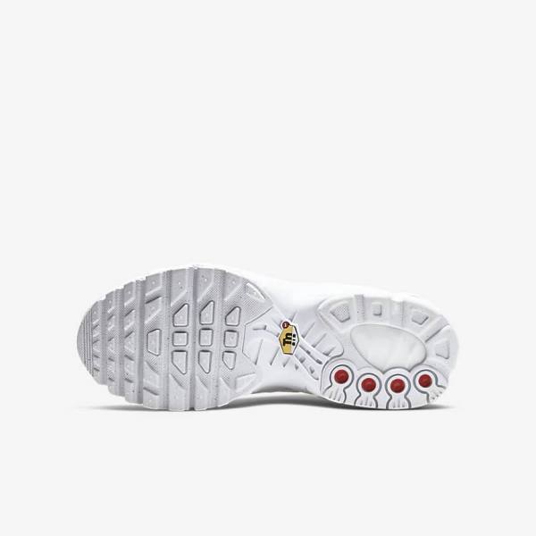 Nike Air Max Plus Older Sneakers Børn Hvide Metal Sølv Hvide | NK092LDV