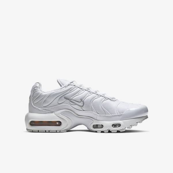 Nike Air Max Plus Older Sneakers Børn Hvide Metal Sølv Hvide | NK092LDV