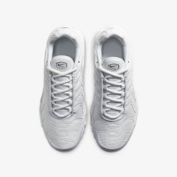 Nike Air Max Plus Older Sneakers Børn Hvide Metal Sølv Hvide | NK092LDV