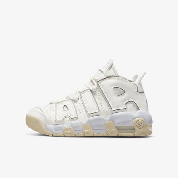 Nike Air More Uptempo Older Sneakers Børn Hvide Brune Lyse | NK561UDT