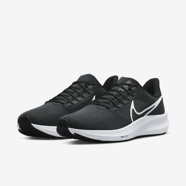 Nike Air Zoom Pegasus 39 Road Løbesko Herre Sort Mørkegrå Hvide | NK791KBN