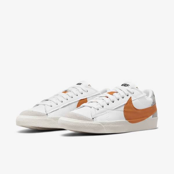 Nike Blazer Low 77 Jumbo Sneakers Herre Hvide Grå Orange | NK235XOZ