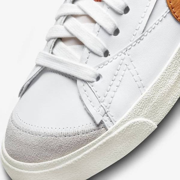 Nike Blazer Low 77 Jumbo Sneakers Herre Hvide Grå Orange | NK235XOZ