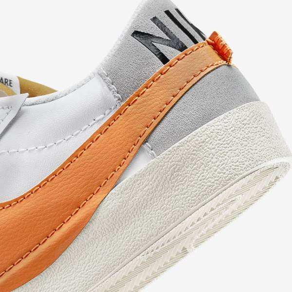 Nike Blazer Low 77 Jumbo Sneakers Herre Hvide Grå Orange | NK235XOZ