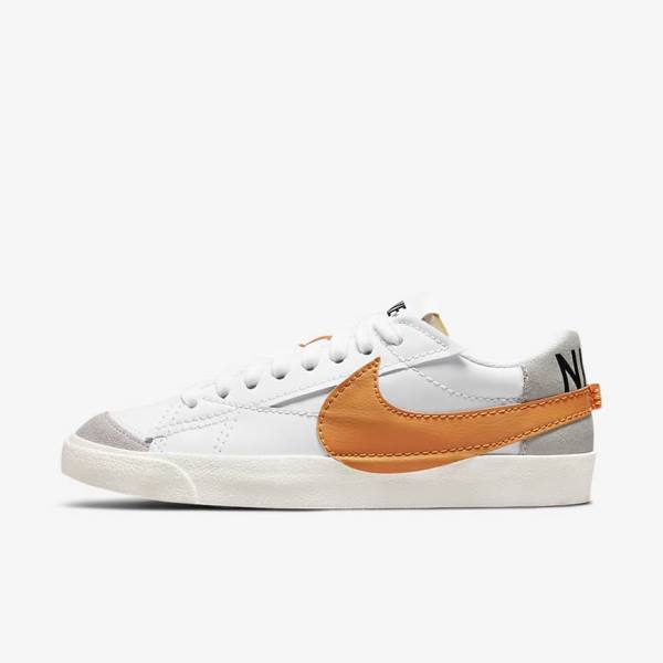 Nike Blazer Low 77 Jumbo Sneakers Herre Hvide Grå Orange | NK235XOZ