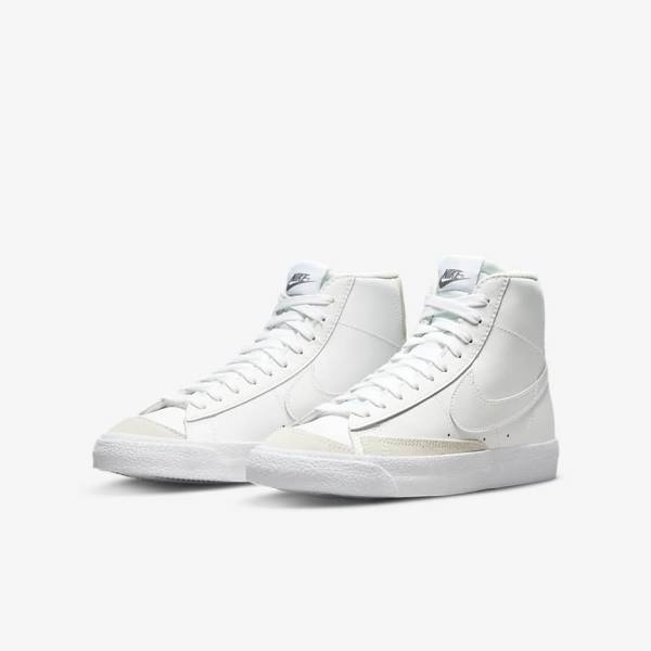 Nike Blazer Mid 77 Older Sneakers Børn Hvide Lysebrune Hvide | NK253BVM