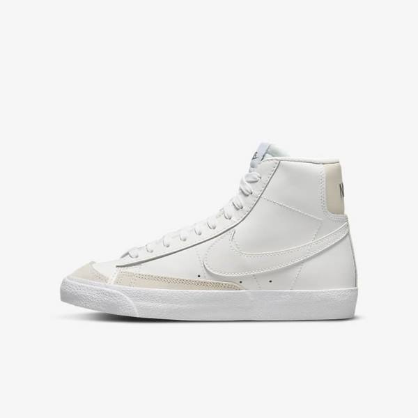 Nike Blazer Mid 77 Older Sneakers Børn Hvide Lysebrune Hvide | NK253BVM