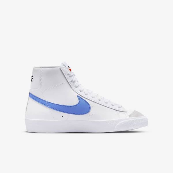 Nike Blazer Mid 77 Older Sneakers Børn Hvide Blå Sort Rød | NK580SXB