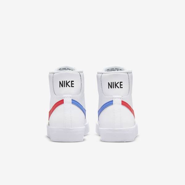 Nike Blazer Mid 77 Older Sneakers Børn Hvide Blå Sort Rød | NK580SXB