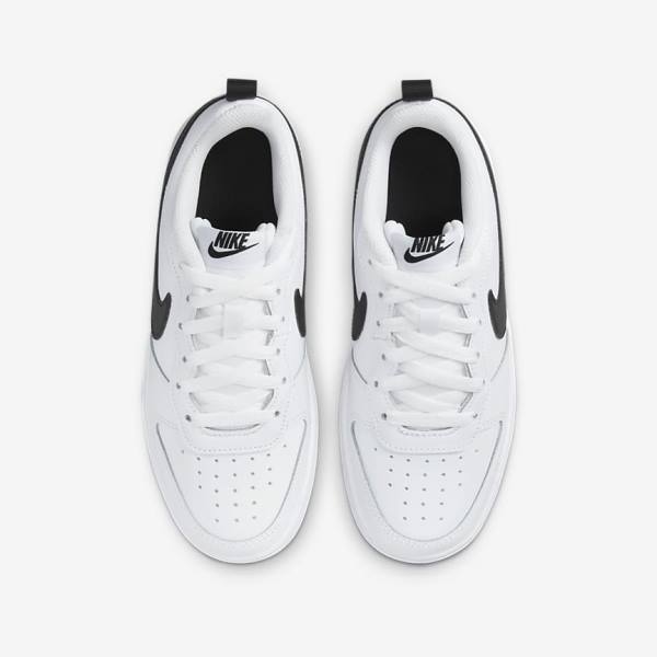 Nike Court Borough Low 2 Older Sneakers Børn Hvide Sort | NK563SBY