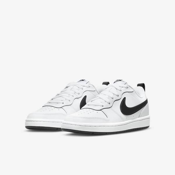 Nike Court Borough Low 2 Older Sneakers Børn Hvide Sort | NK563SBY