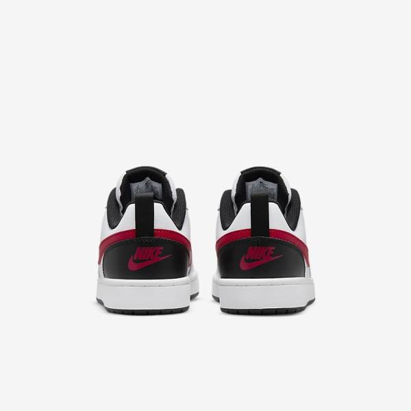 Nike Court Borough Low 2 Older Sneakers Børn Hvide Sort Rød | NK796XYG