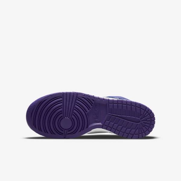 Nike Dunk High Older Sneakers Børn Hvide Lilla Mørkeblå | NK458UVZ