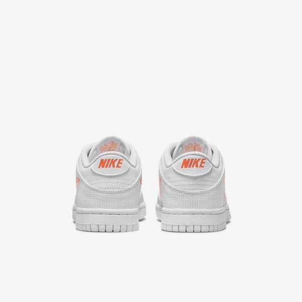 Nike Dunk Low SE Older Sneakers Børn Hvide Platin Orange | NK032JSL