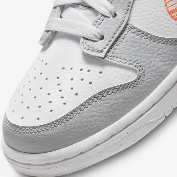 Nike Dunk Low SE Older Sneakers Børn Hvide Platin Orange | NK032JSL