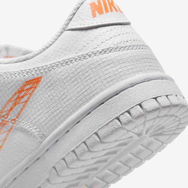 Nike Dunk Low SE Older Sneakers Børn Hvide Platin Orange | NK032JSL