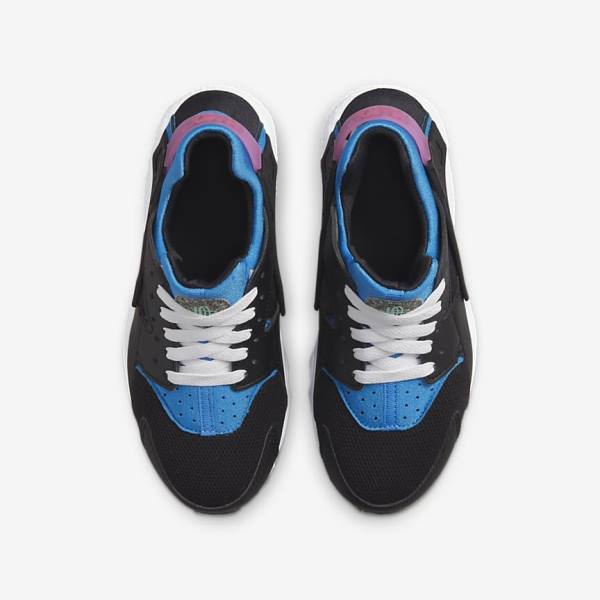 Nike Huarache Run Older Sneakers Børn Sort Lyseblå Lyserød Mintgrønne | NK601WSC