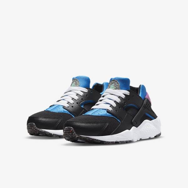 Nike Huarache Run Older Sneakers Børn Sort Lyseblå Lyserød Mintgrønne | NK601WSC