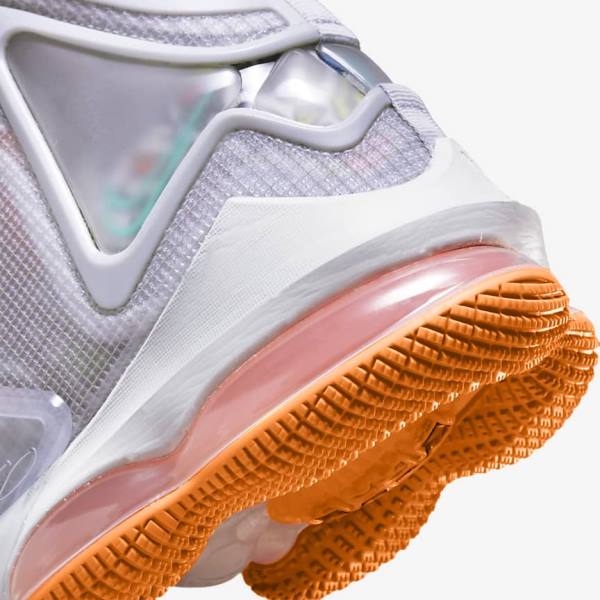Nike LeBron 19 Basketball Sko Herre Grå Orange Lyserød Grøn | NK073YLM