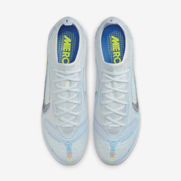 Nike Mercurial Vapor 14 Elite FG Firm-Grounds Fodboldsko Herre Grå Lyseblå Blå | NK162LOT