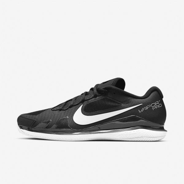 Nike NikeCourt Air Zoom Vapor Pro Clay Court Tennissko Herre Sort Hvide | NK792MCF