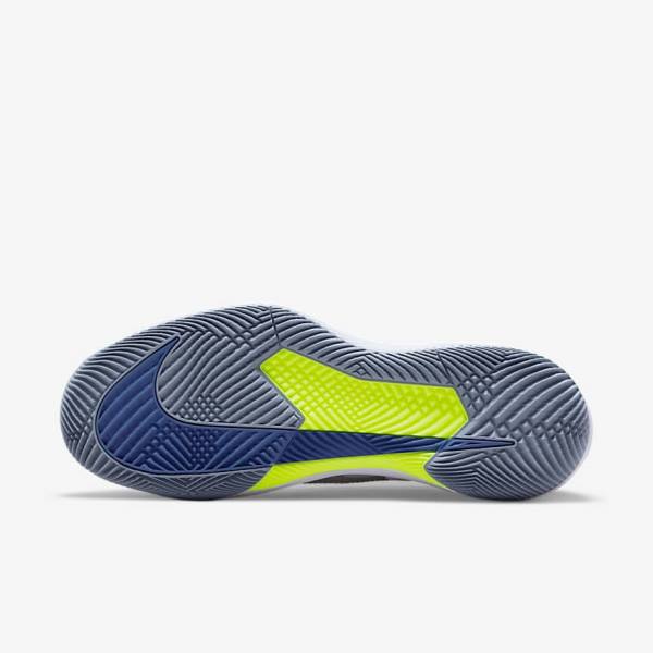 Nike NikeCourt Air Zoom Vapor Pro Hard-Court Tennissko Herre Hvide Grå Mørkeblå | NK312ZQN