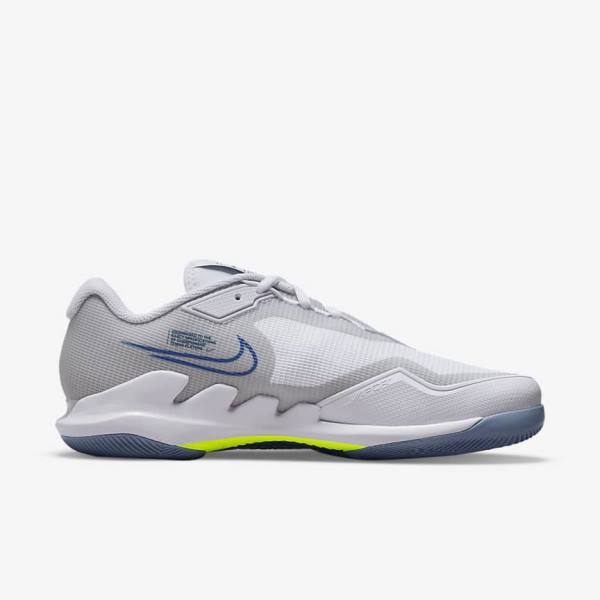 Nike NikeCourt Air Zoom Vapor Pro Hard-Court Tennissko Herre Hvide Grå Mørkeblå | NK312ZQN