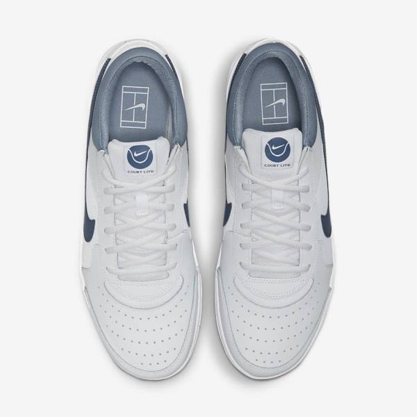 Nike NikeCourt Zoom Lite 3 Hard Court Tennissko Herre Hvide Mørkeblå | NK258SIK