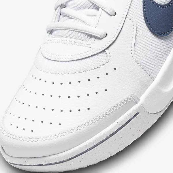 Nike NikeCourt Zoom Lite 3 Hard Court Tennissko Herre Hvide Mørkeblå | NK258SIK