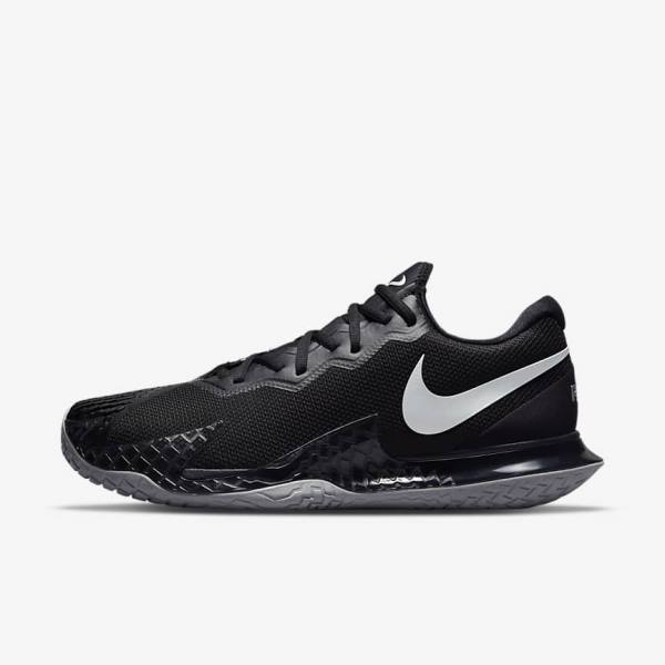 Nike NikeCourt Zoom Vapor Cage 4 Rafa Hard Court Tennissko Herre Sort Metal Sølv | NK671ZPM