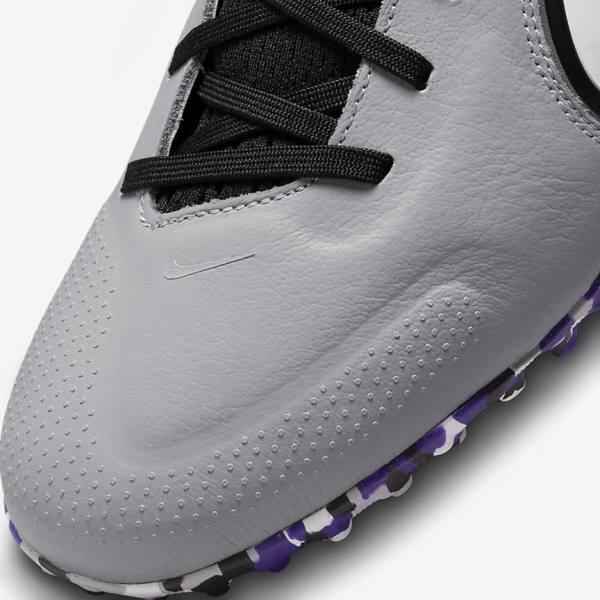 Nike React Tiempo Legend 9 Pro TF Turf Fodboldsko Herre Lysegrå Hvide | NK017ALE